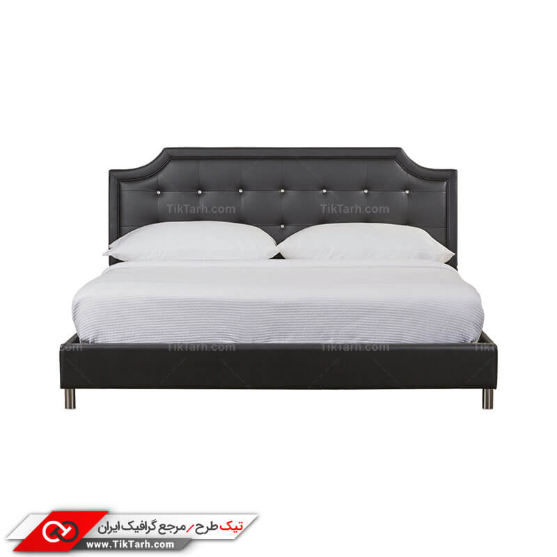 طرح گرافیکی تخت خواب دو نفره خاکستری
