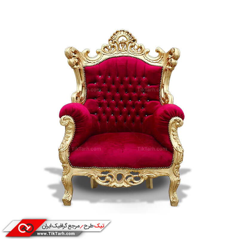 دانلود طرح گرافیکی مبل تک نفره سلطنتی قرمز
