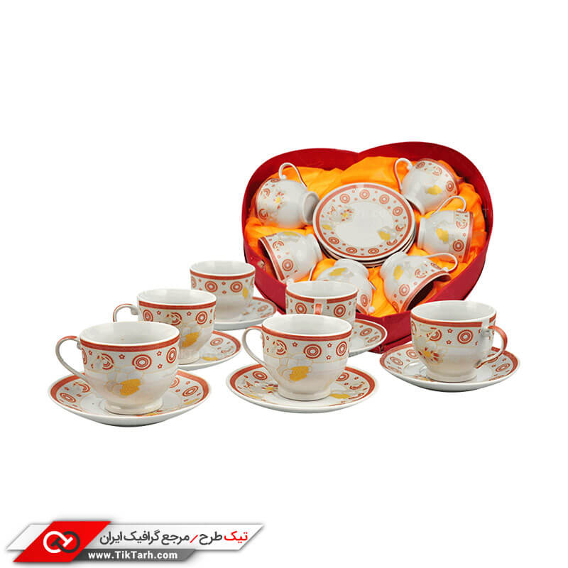 طرح سرویس فنجان و نعلبکی چینی