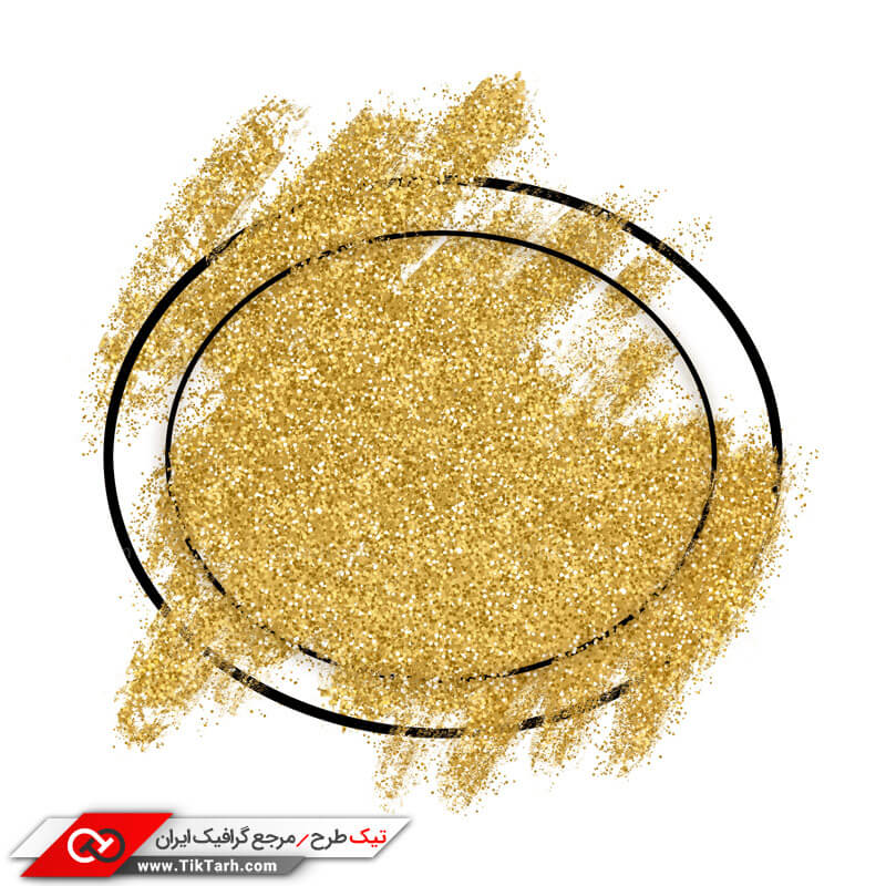 طرح لایه باز کادر نوشته پودر طلا
