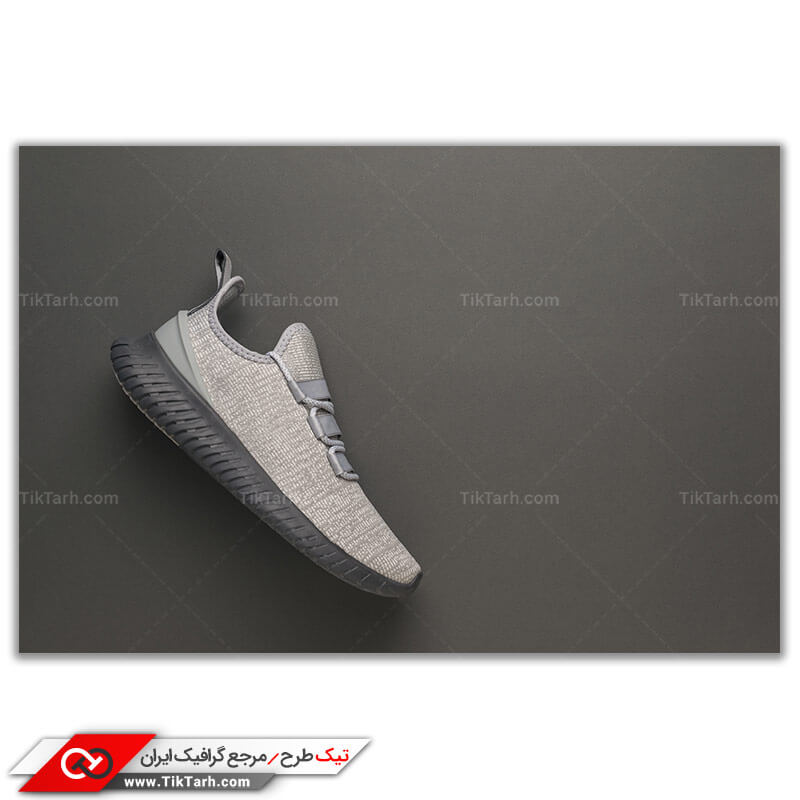 عکس گرافیکی کفش پیاده روی طوسی