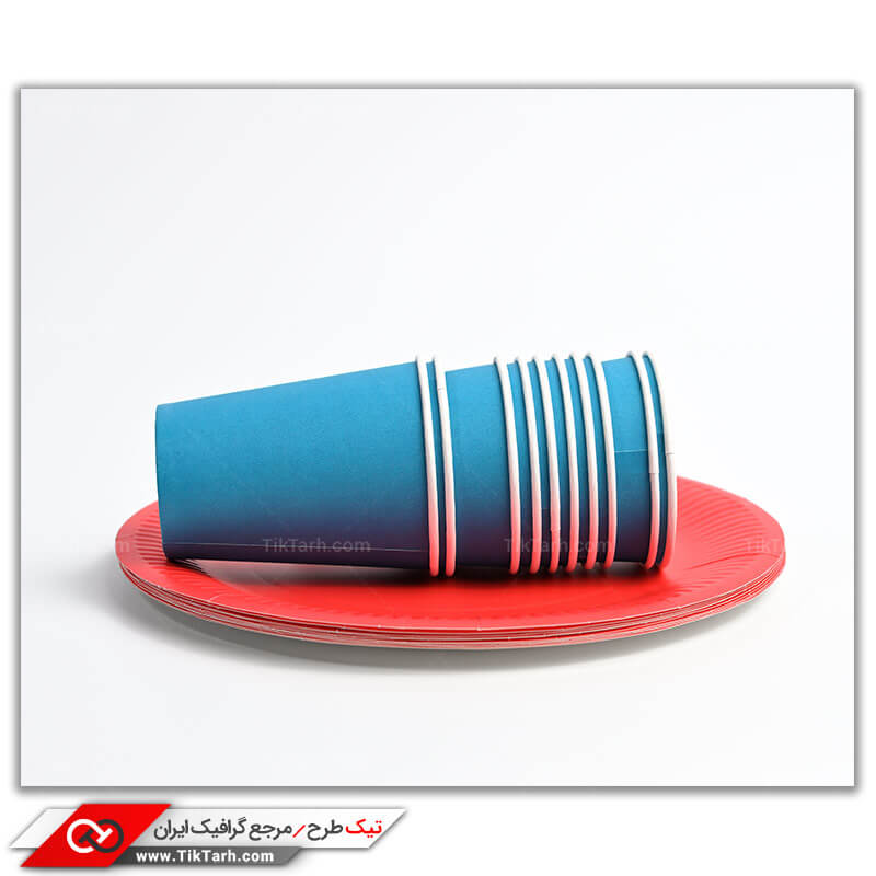 دانلود عکس گرافیکی لیوان و بشقاب یکبار مصرف