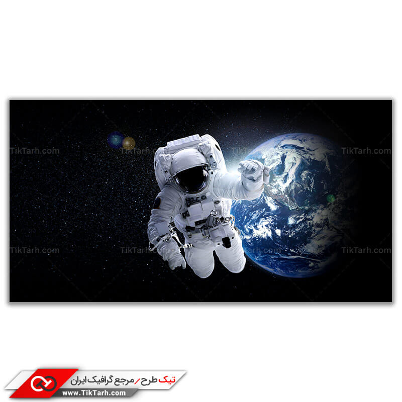 تصویر گرافیکی باکیفیت فضانورد معلق در فضا