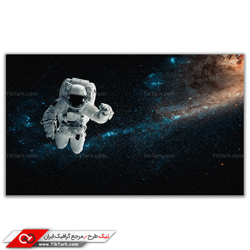 دانلود تصویر گرافیکی باکیفیت فضانورد معلق در فضا