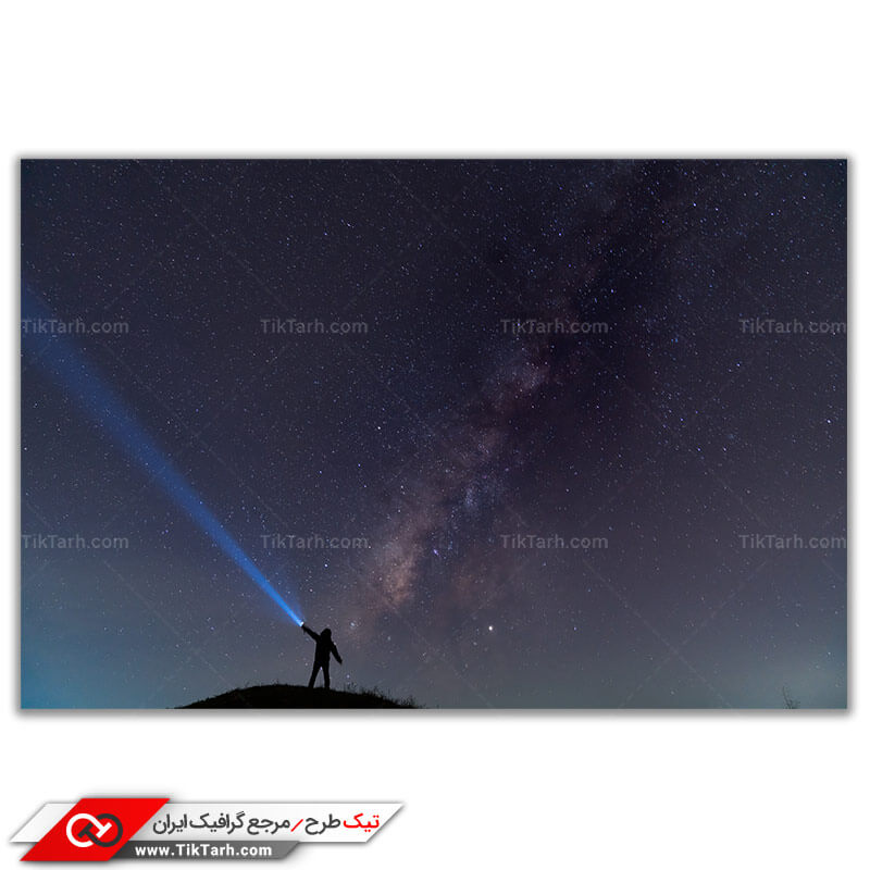 تصویر گرافیکی کهکشان و ستاره ها