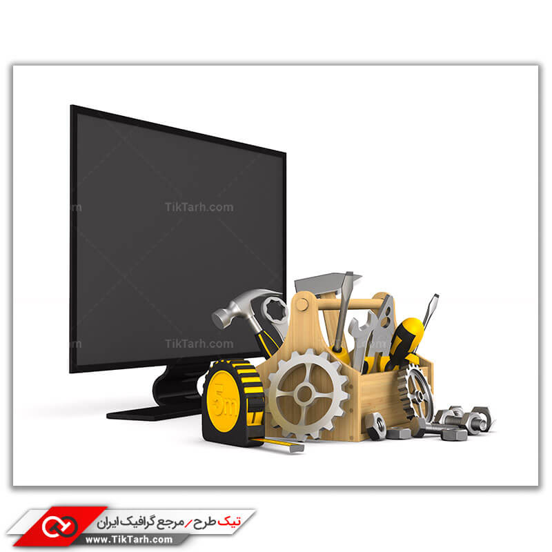 عکس باکیفیت فانتزی جعبه ابزار و تلویزیون