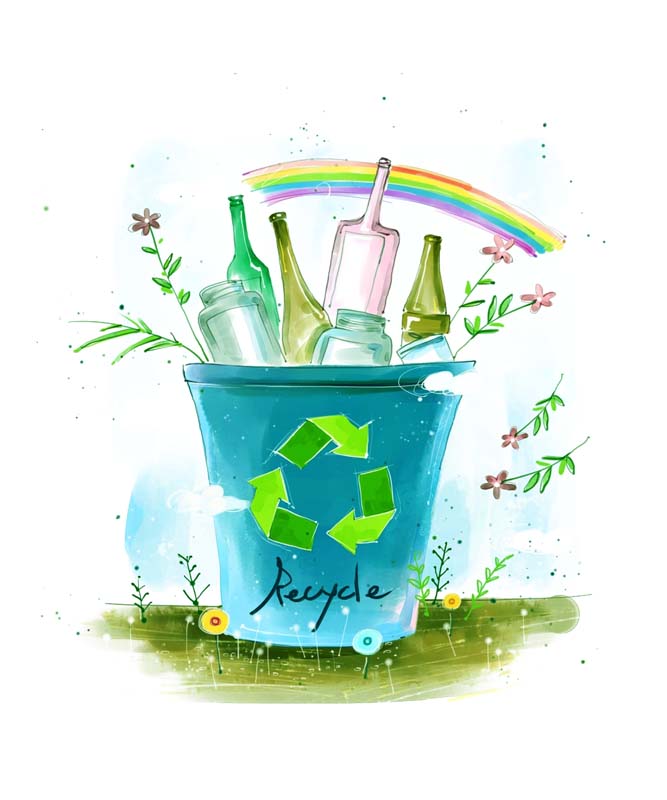 طرح کلیپ آرت جداسازی زباله های خشک