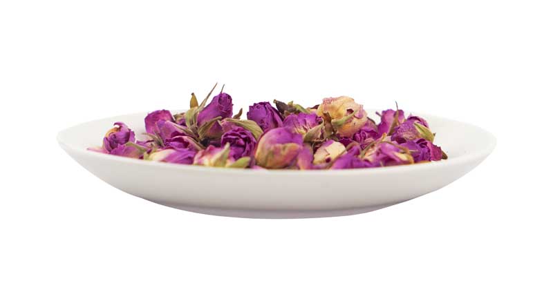 طرح گل محمدی خشک داخل بشقاب