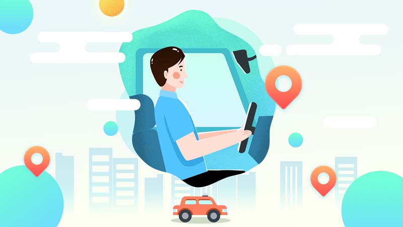 وکتور مفهومی لایه باز با طرح راننده