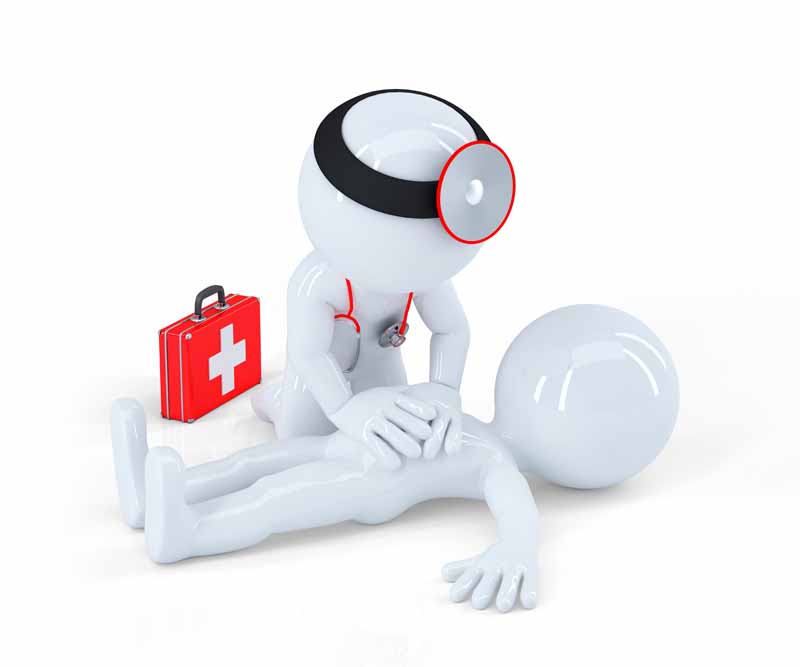 عکس سه بعدی آدمک پزشک و کمک های اولیه