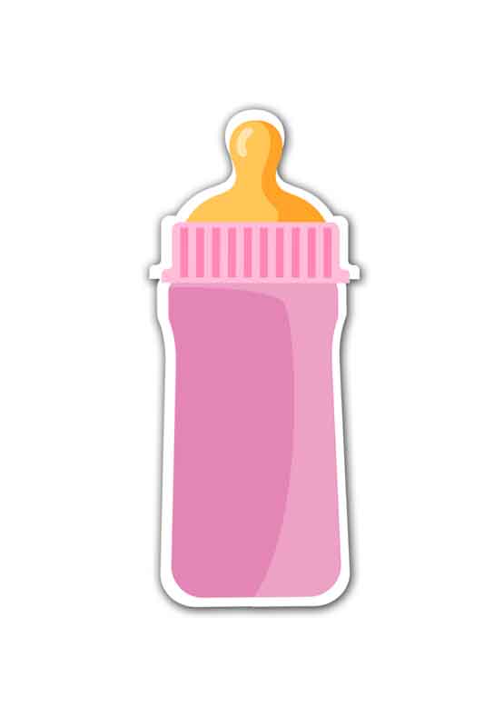 طرح کلیپ آرت شیشه شیر صورتی