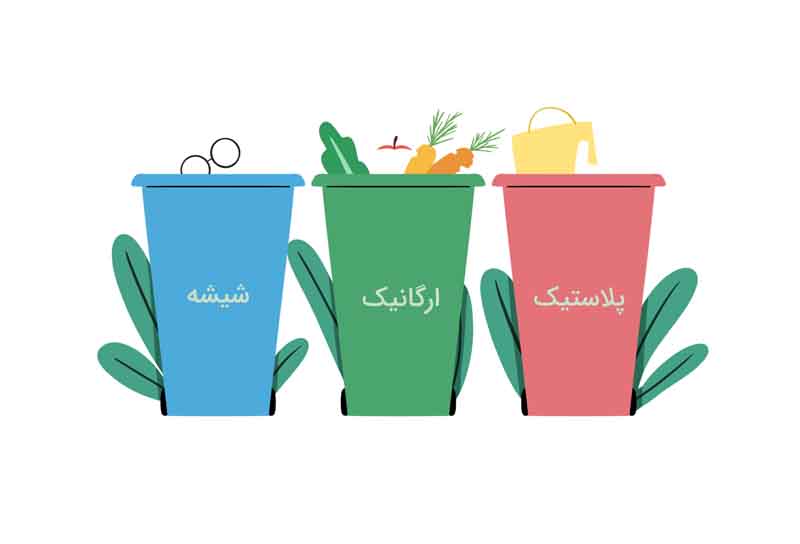 طرح کلیپ آرت سطل های مخصوص بازیافت زباله