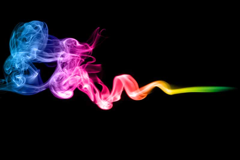 عکس پس زمینه مشکی با دود رنگارنگ