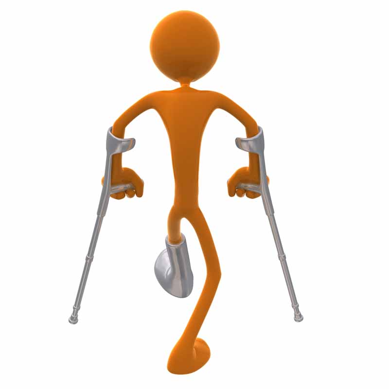 عکس آدمک با پای شکسته