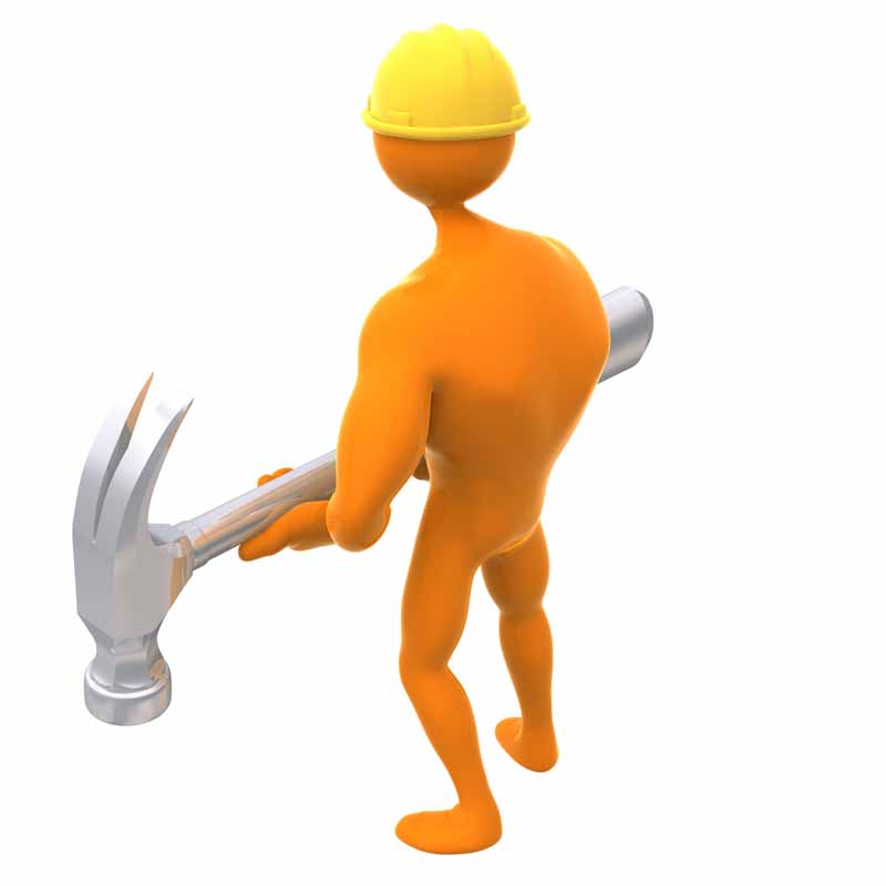 عکس آدمک چکش به دست