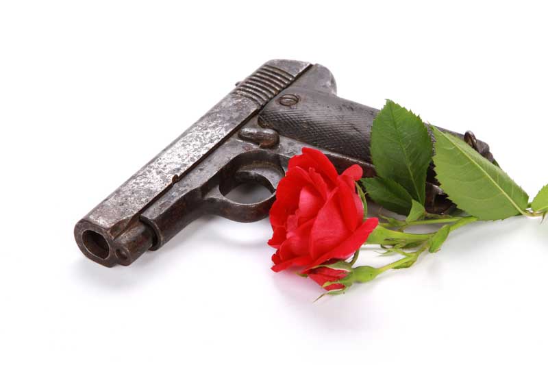 عکس کلت قدیمی و شاخه گل