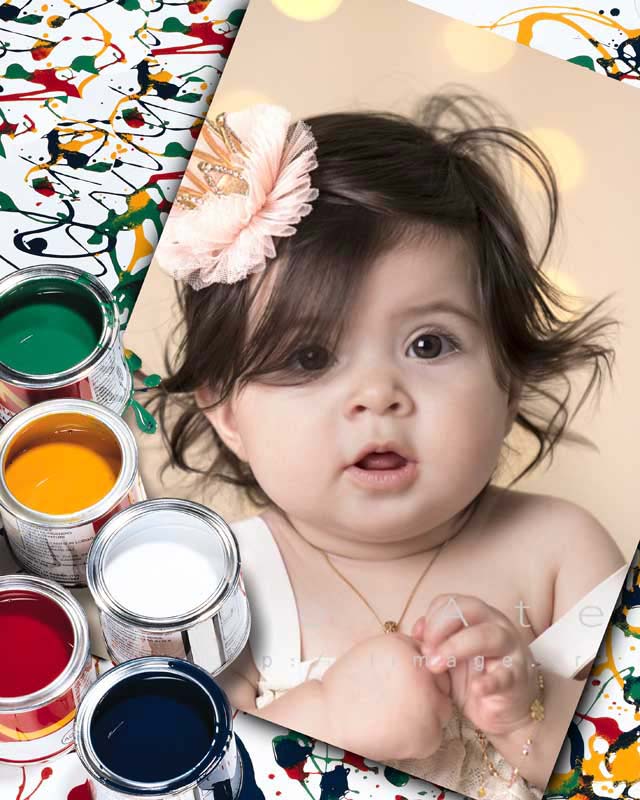 قاب عکس لایه باز کودکانه رنگ نقاشی