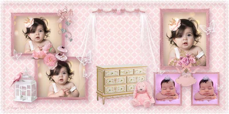 قاب عکس لایه باز کودکانه اتاق فانتزی صورتی