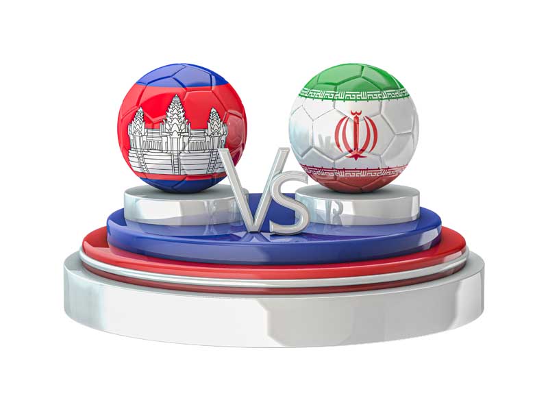 طرح لایه باز بازی فوتبال ایران و کامبوج
