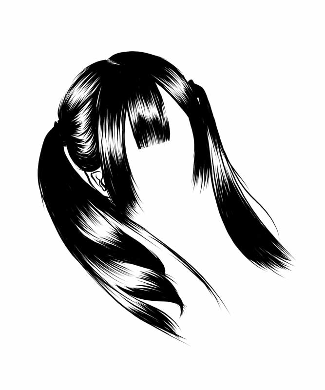 طرح لایه باز کلیپ آرت موی دخترانه