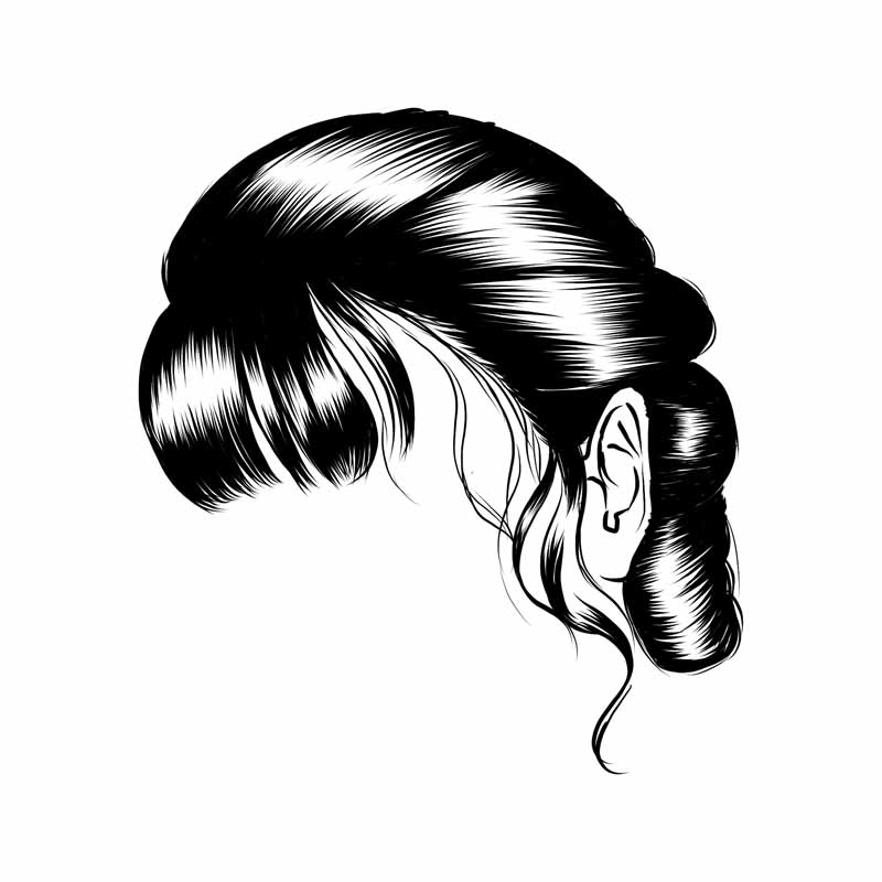 طرح لایه باز کلیپ آرت مدل مو زنانه