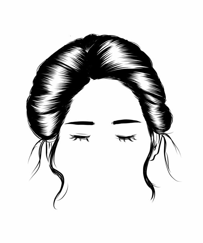 طرح لایه باز کلیپ آرت موهای به پشت بسته