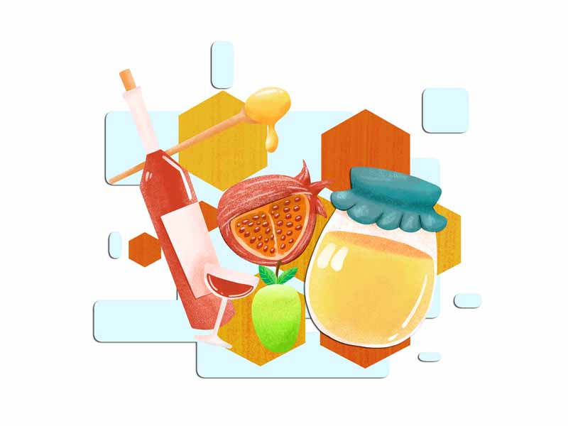طرح لایه باز کلیپ آرت شربت و مربا