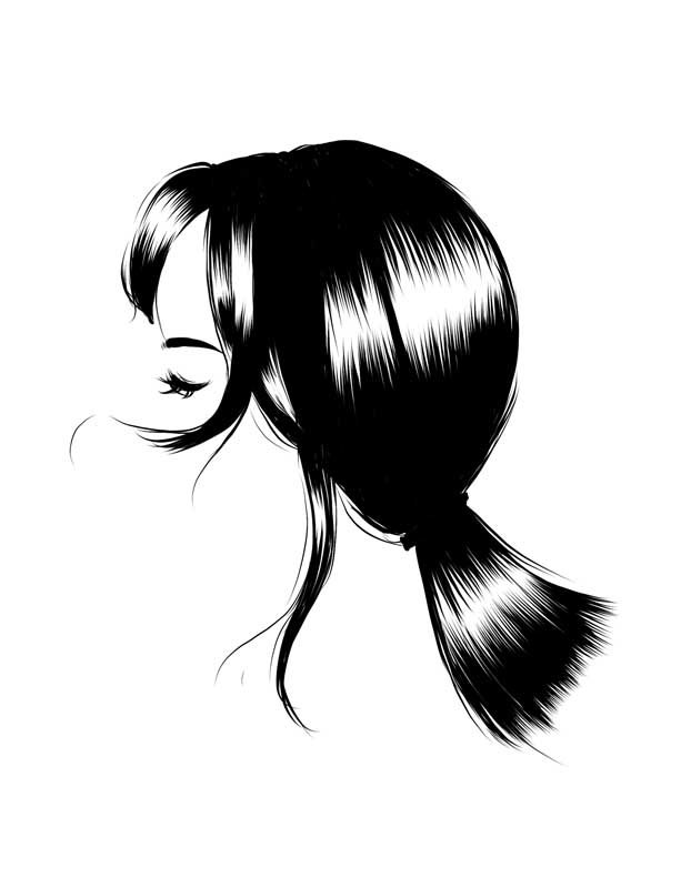 طرح لایه باز کلیپ آرت مدل موی زنانه ساده