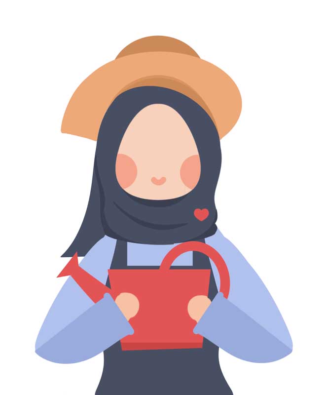 طرح لایه باز کلیپ آرت خانم باغبان