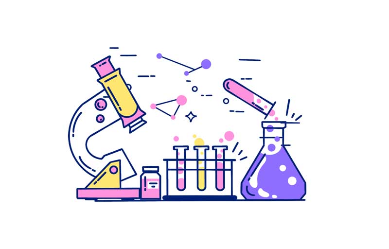 طرح لایه باز کلیپ آرت آزمایشات شیمی