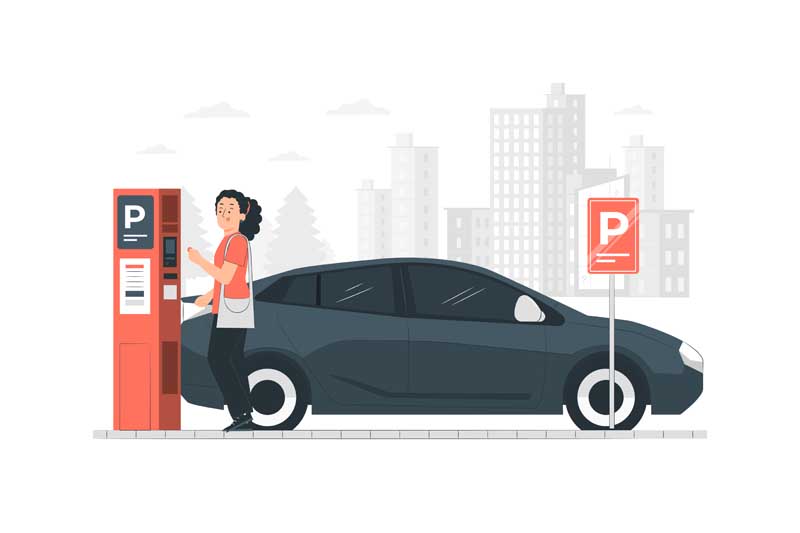 دانلود وکتور مفهومی پارکینگ کنار خیابان