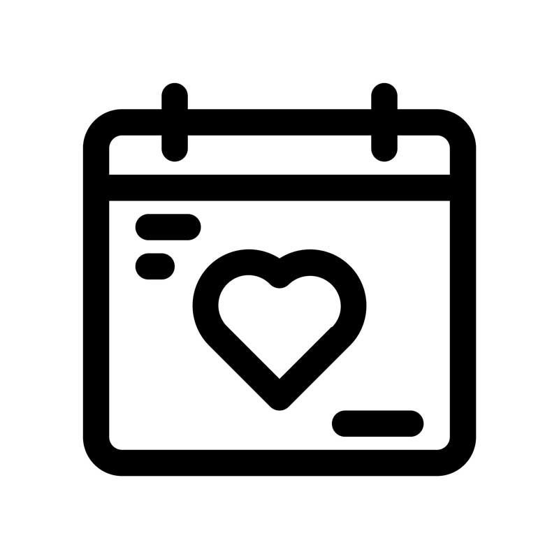 دانلود آیکون تاریخ عاشقانه