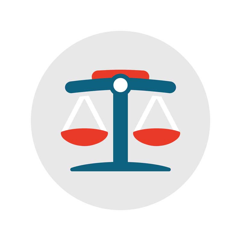 طرح آیکون ترازو عدالت رنگی