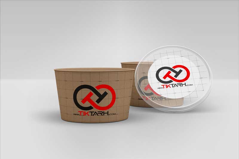 موکاپ دو عدد پیاله یکبار مصرف