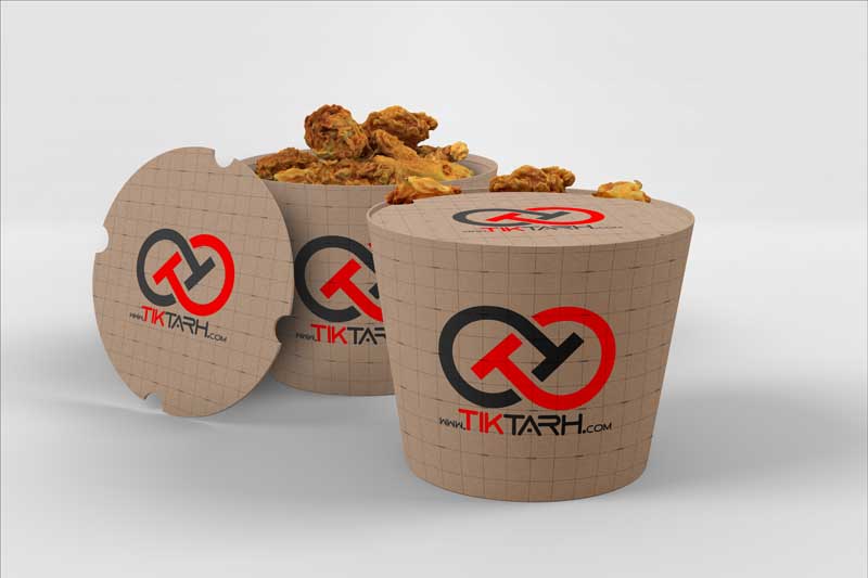 طرح موکاپ دو عدد ظرف غذای یکبار مصرف