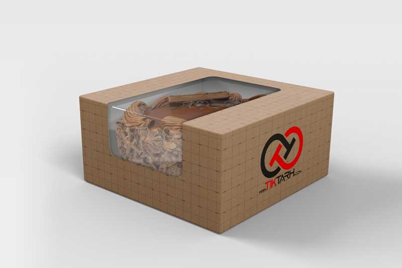 طرح موکاپ جعبه کیک تلق دار