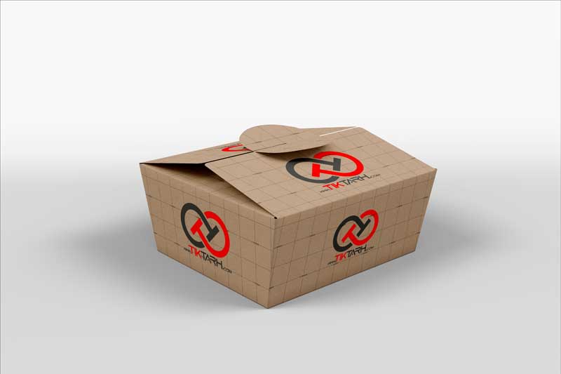 طرح موکاپ جعبه در دار با جنس مقوا