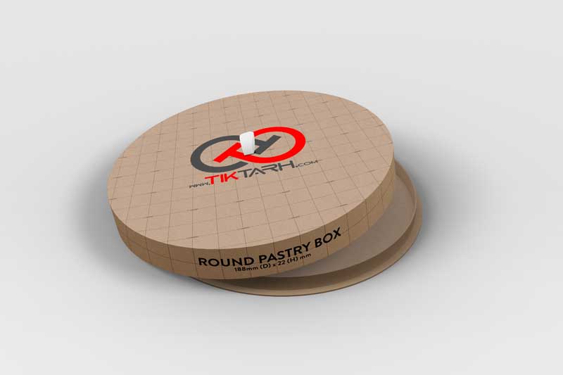 طرح موکاپ جعبه شکلات دایره