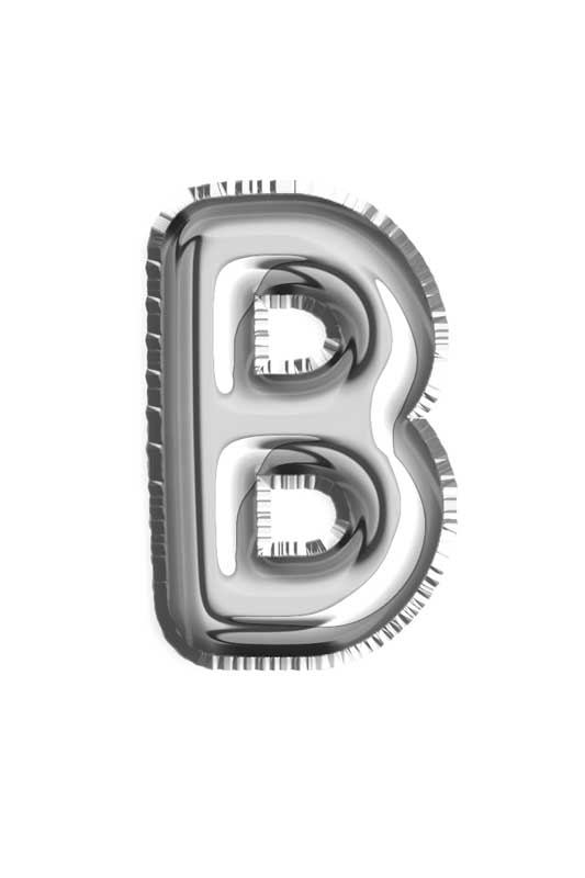 طرح کلیپ آرت بادکنک فویلی حرف B