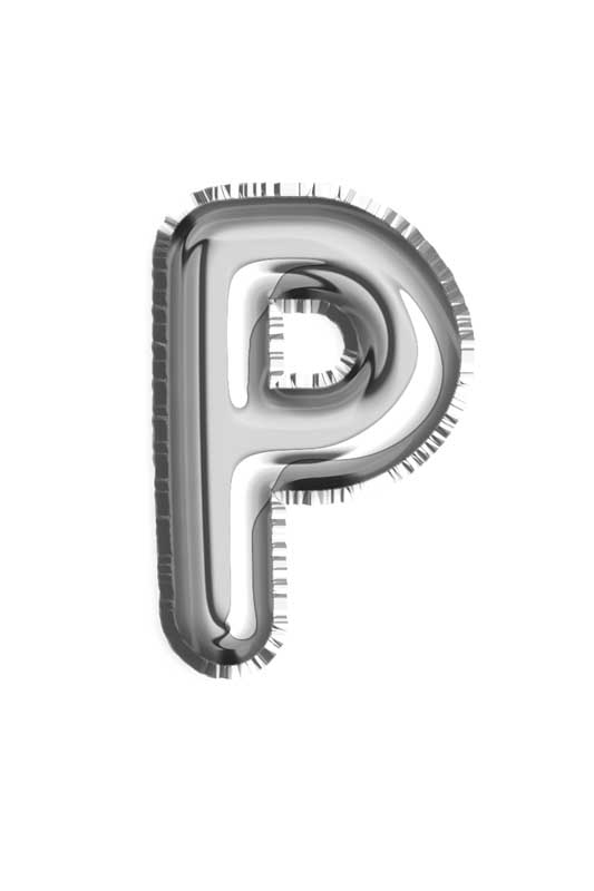 طرح کلیپ آرت بادکنک فویلی حرف P