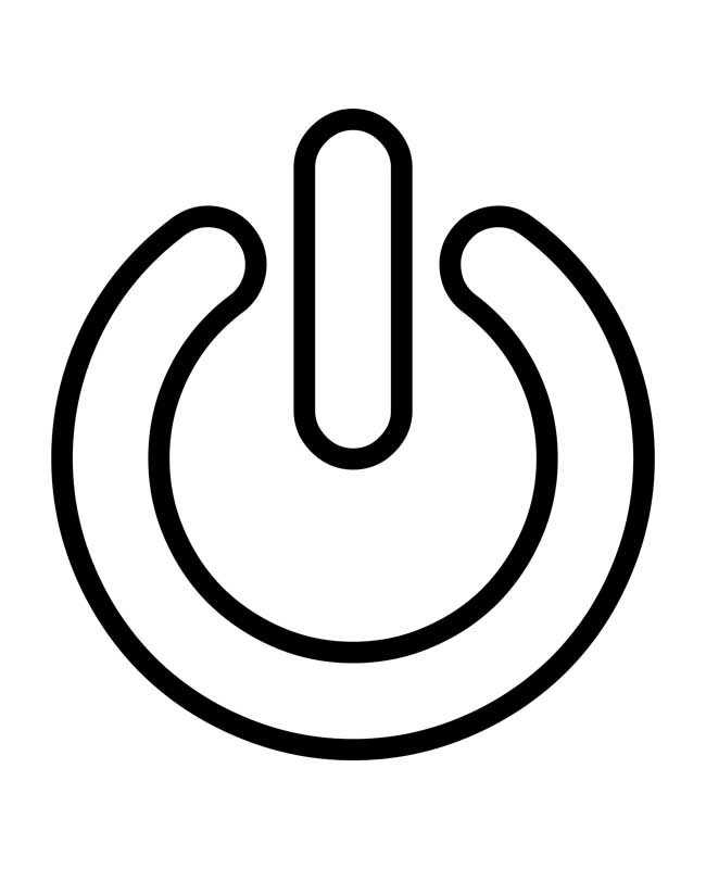 طرح با کیفیت آیکون پاور مشکی