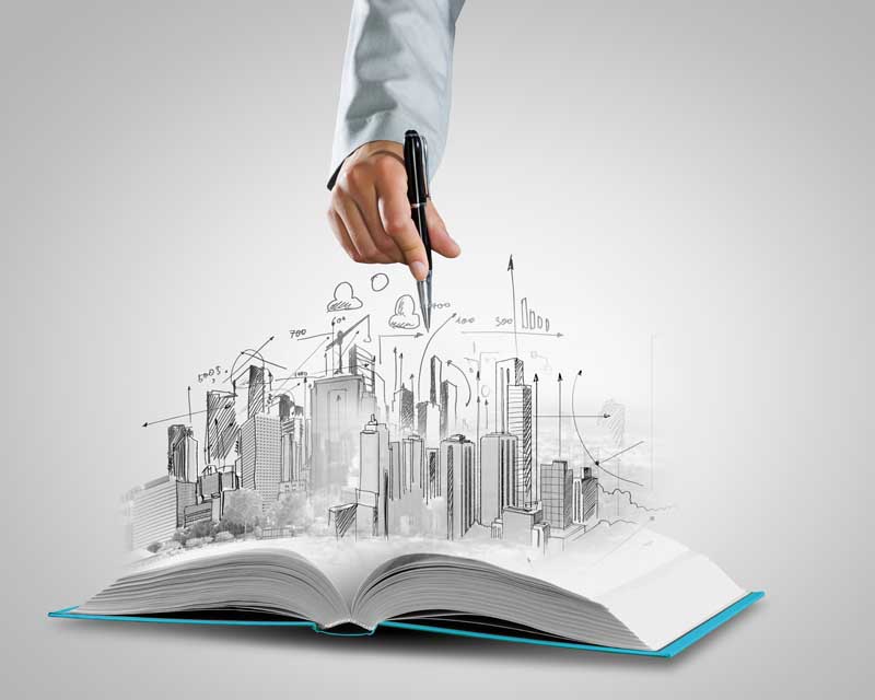 دانلود تصویر با کیفیت طرح گرافیکی معماری درون کتاب