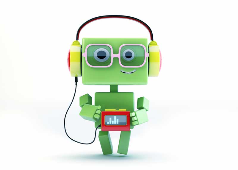 عکس با کیفیت ربات با هدفون