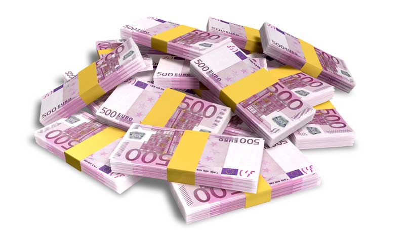 دانلود تصویر با کیفیت بسته های اسکناس پانصد یورویی
