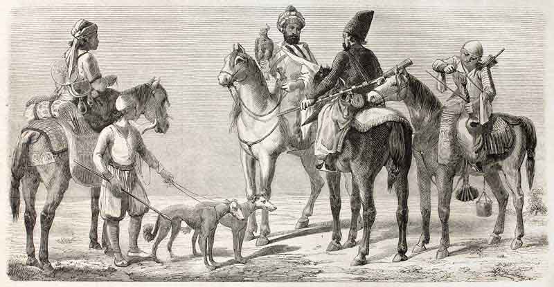 دانلود تصویر نقاشی سوارکاران سوار بر اسب