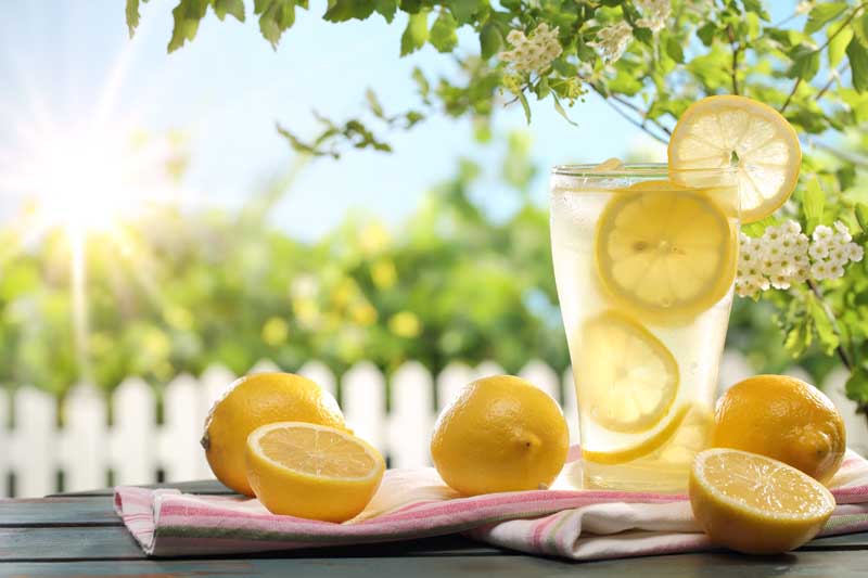 تصویر زیبا از شربت با تزئین لیمو ترش