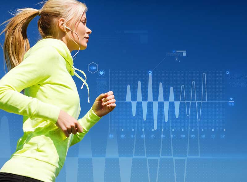عکس گرافیکی زن ورزشکار در حال دویدن