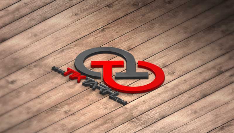 دانلود طرح موکاپ لوگوی دو رنگ روی چوب
