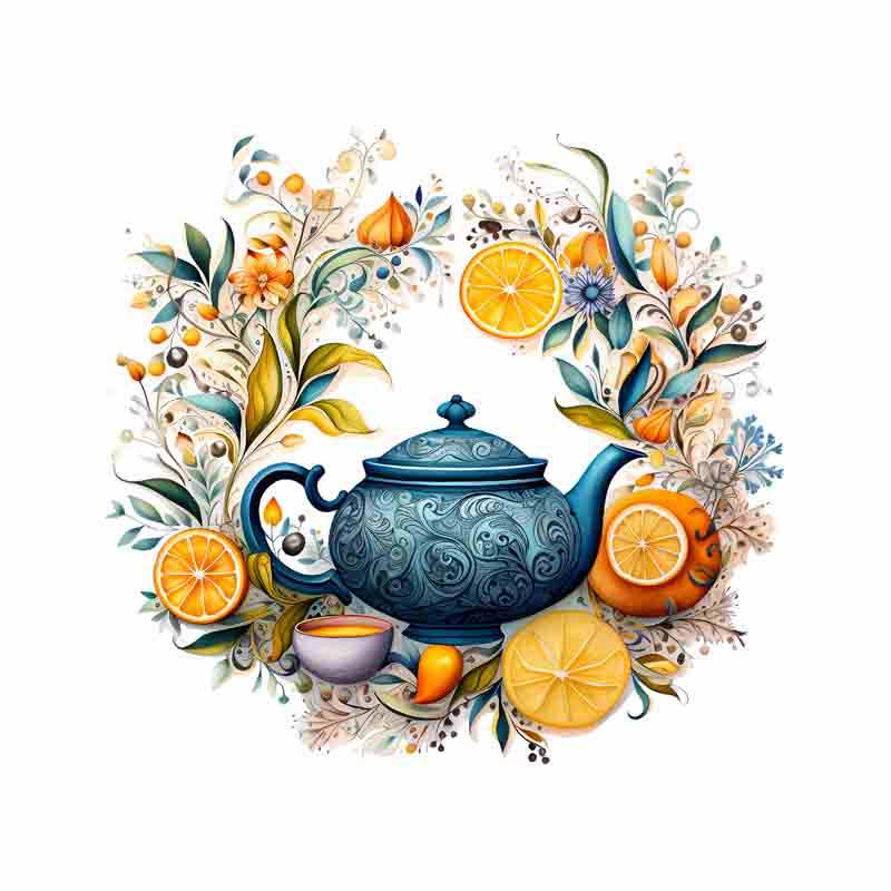 دانلود طرح قوری آبی و لیمو خشک