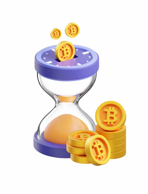 دانلود طرح آیکون بیت کوین و ساعت شنی
